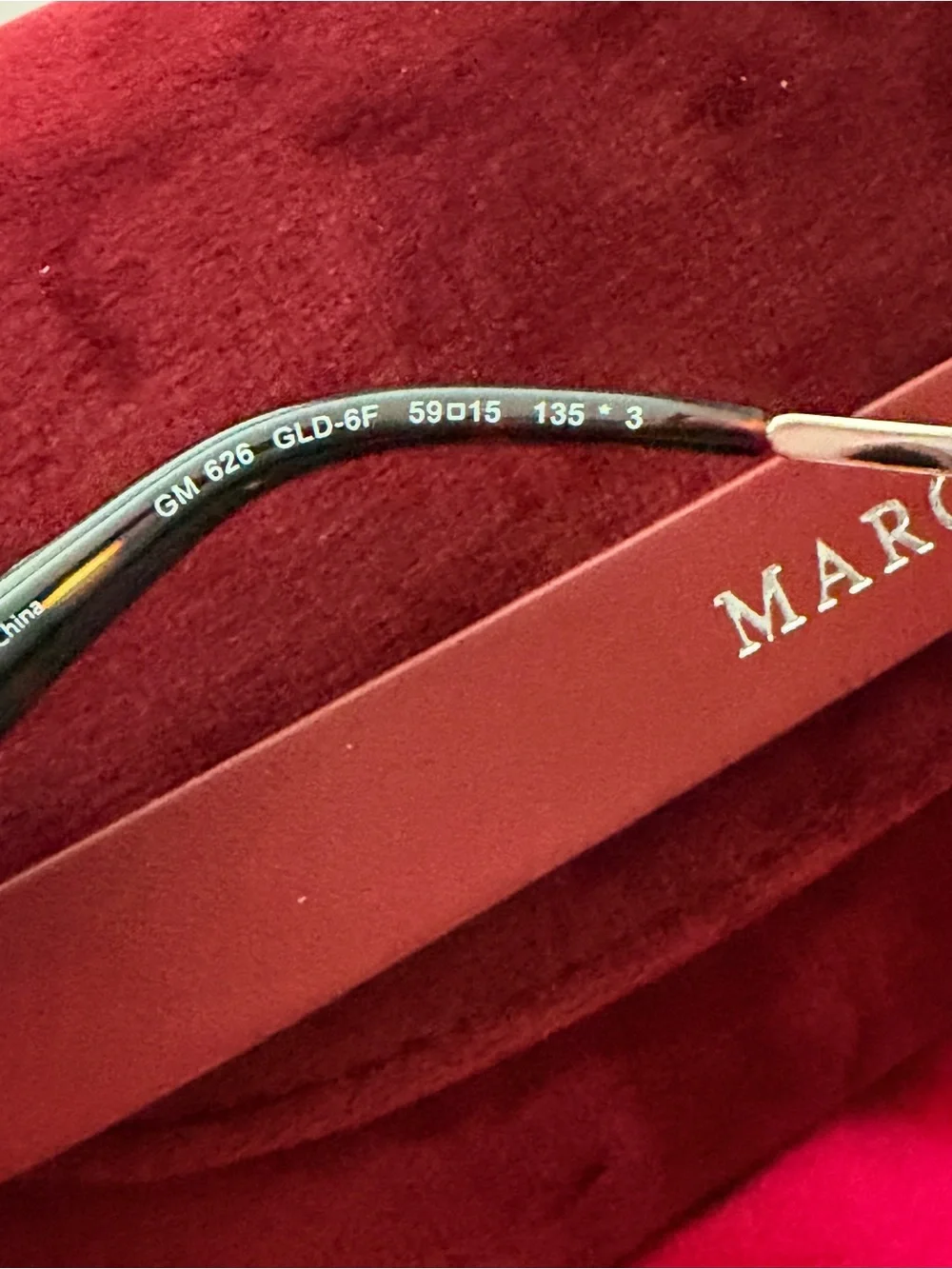 Marciano Gold Aviator Sunglasses with Burgundy Velvet Case and box